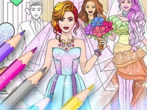 Wedding Dress Up Coloring Game